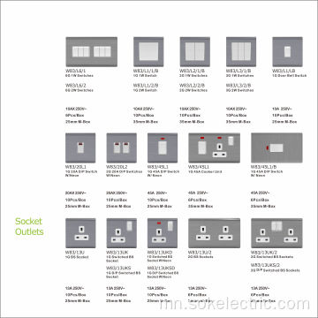 13A 250V 2 Gang BS Socket Outlets